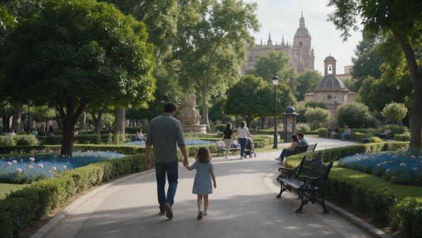 Padre e hija de paseo: régimen de visitas y custodia
